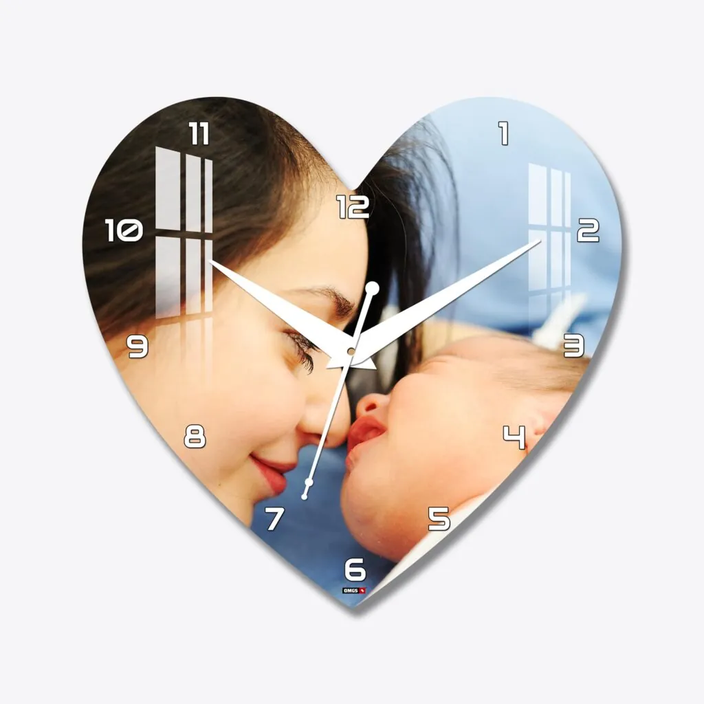 Heart Shape Acrylic Wall Clock