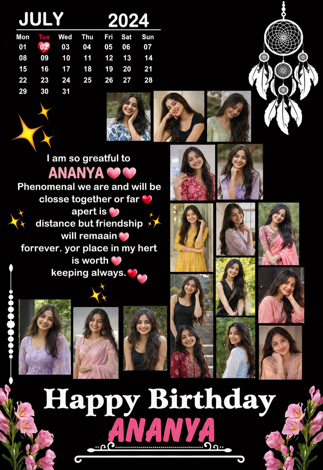 Personalized Birthday Calendar Photo Frame