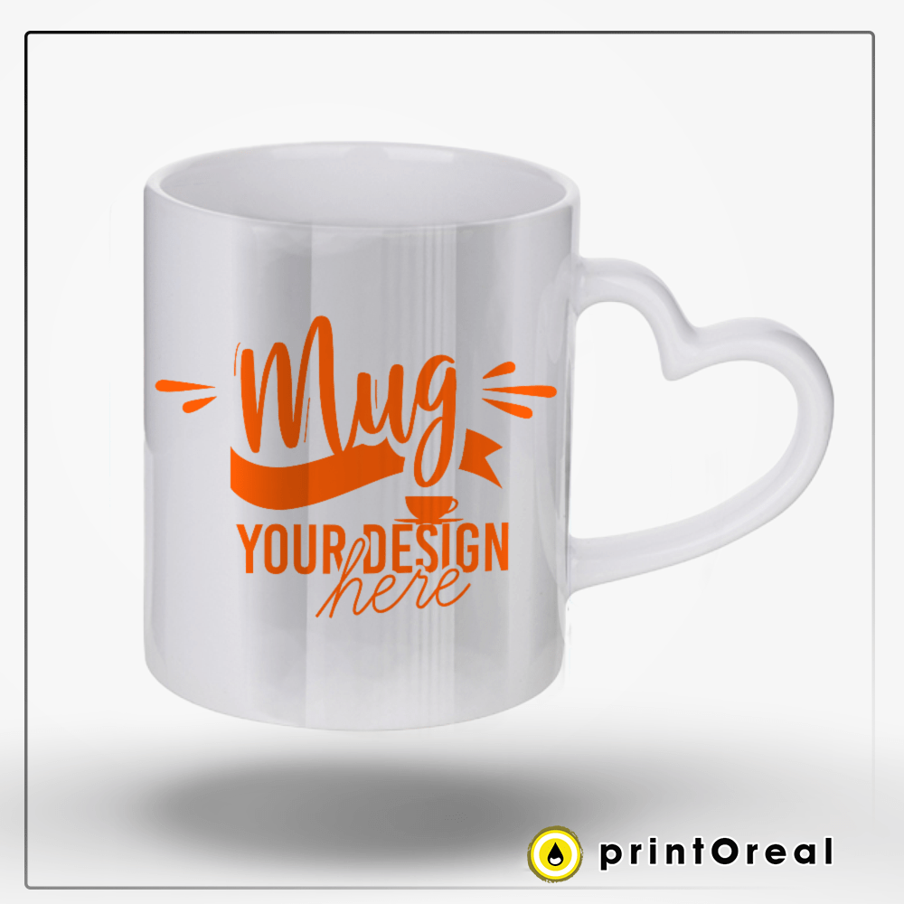 Heart Handle Customized Mug – Personalized Photo & Name Mug for Love Gifts