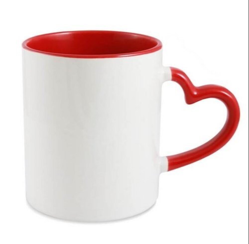 Heart Handle Customized Mug – Personalized Photo & Name Mug for Love Gifts