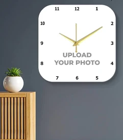 Square Round Acrylic Photo Wall Clock