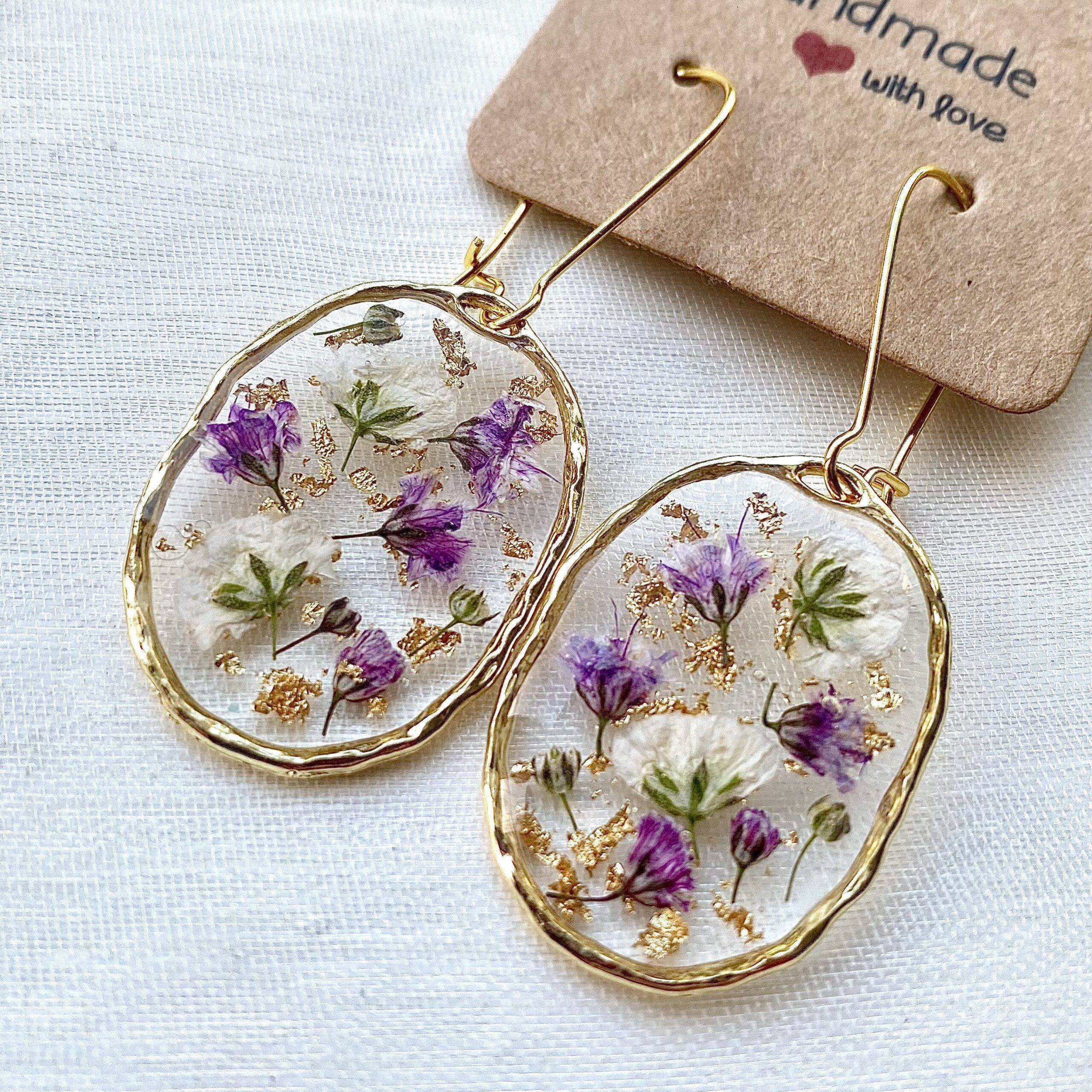 Elegant Handmade Resin Earrings OR Upload Your Favourite Design For Personalized Gift
