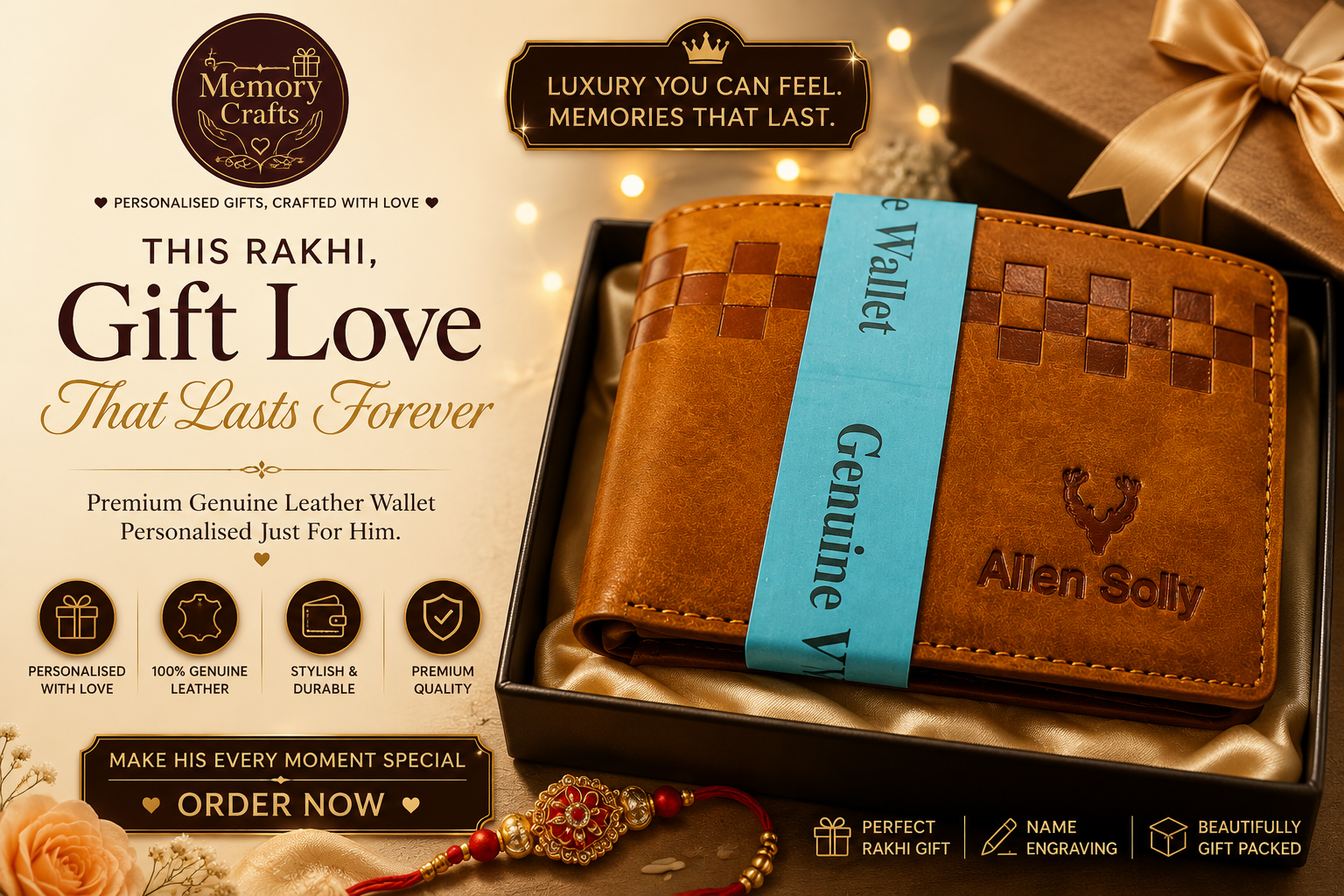 Allen Solly Personalized Leather Wallet 🎁