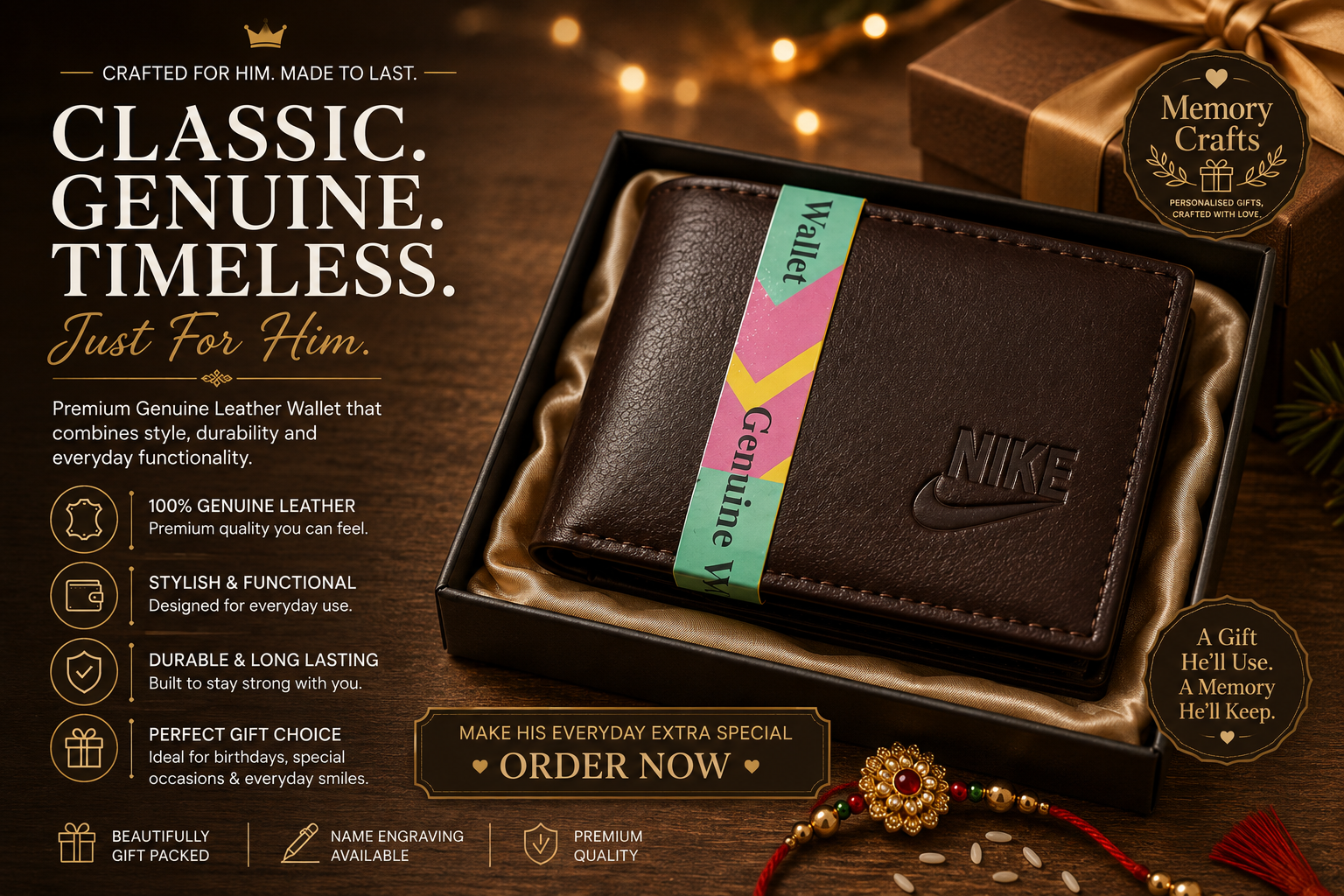Nike Personalized Leather Wallet 🎁