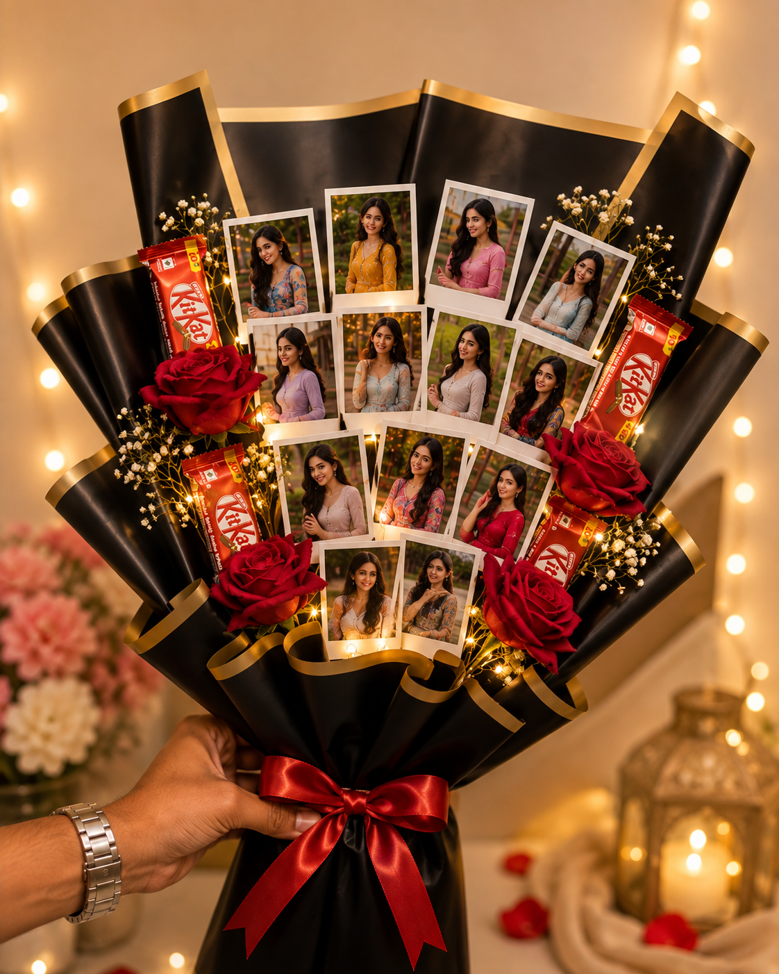 Personalized Memory Photo & Chocolate Bouquet