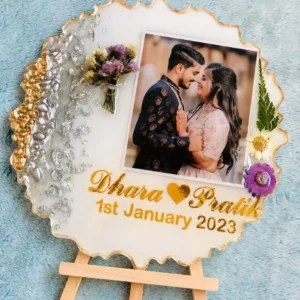 Resin Circle Frame With Curly Border OR Upload Your Favourite  Circle Frame Design For Personalized Gift