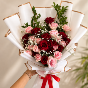 Elegant Red & Pink Rose Bouquet