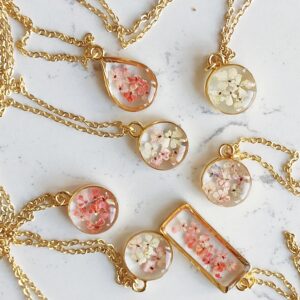 Handmade Floral Resin Pendant OR Upload Your Favourite Design For Personalized Gift
